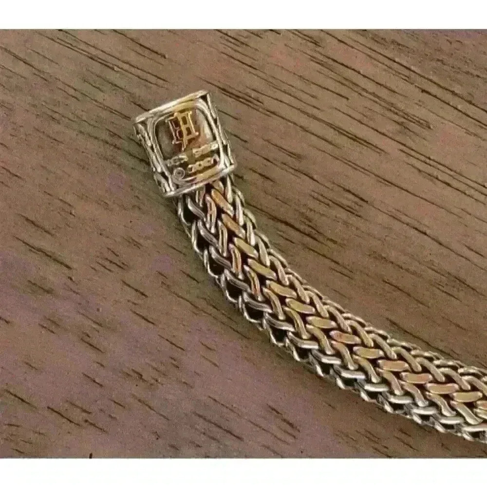 John Hardy 925 Sterling Silver Pave Diamond 12mm Classic Chain Bracelet - Picture 8 of 10